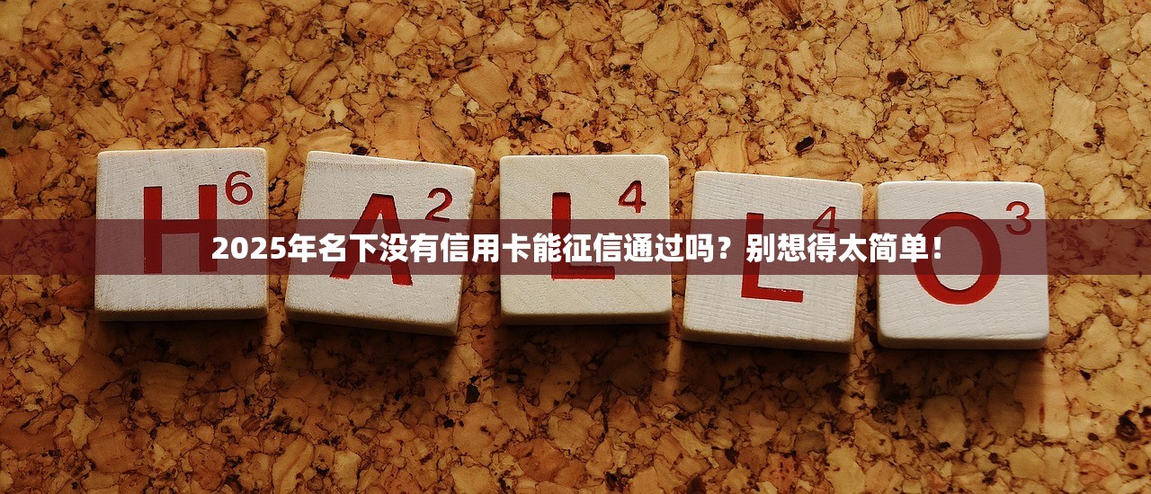2025年名下没有信用卡能征信通过吗？别想得太简单！