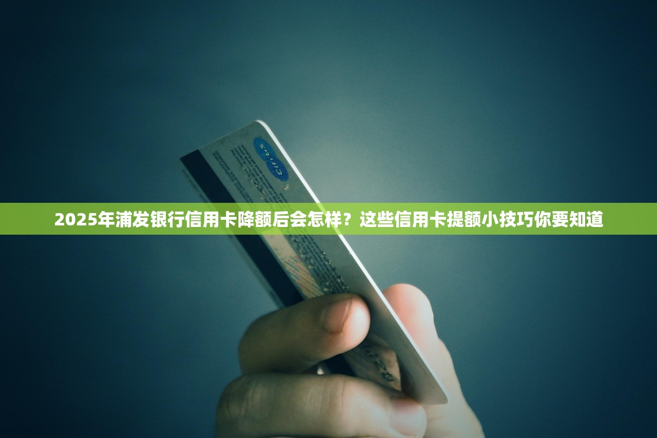 2025年浦发银行信用卡降额后会怎样？这些信用卡提额小技巧你要知道