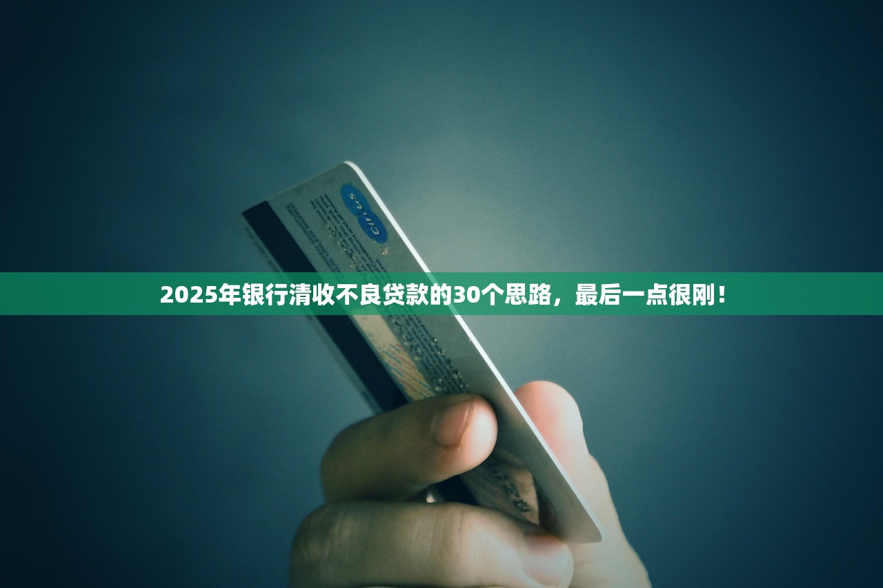 2025年银行清收不良贷款的30个思路，最后一点很刚！
