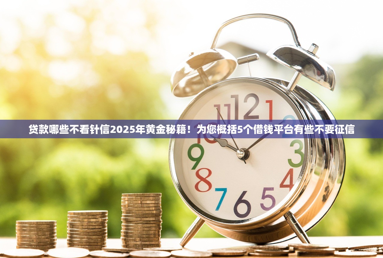 贷款哪些不看针信2025年黄金秘籍！为您概括5个借钱平台有些不要征信