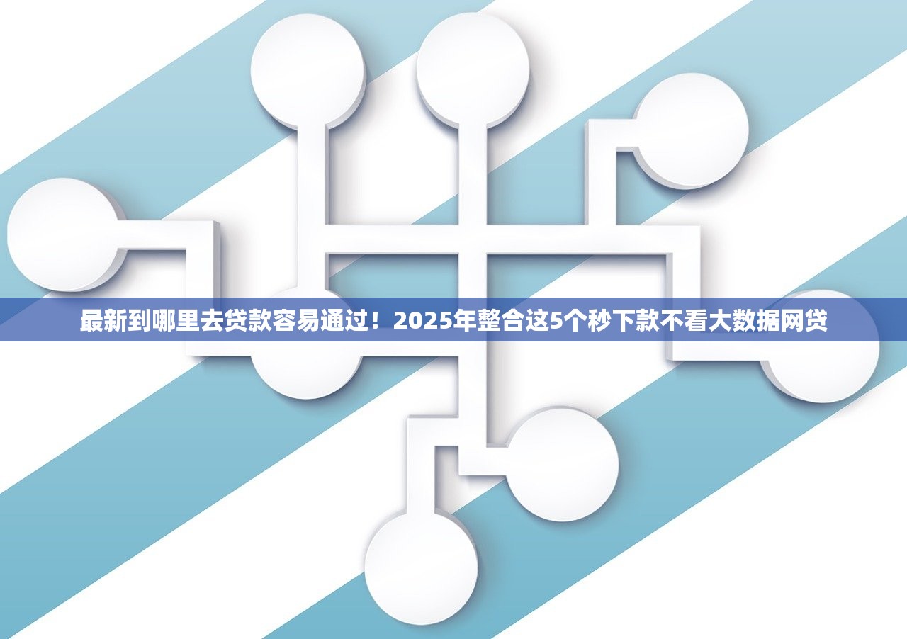 最新到哪里去贷款容易通过！2025年整合这5个秒下款不看大数据网贷
