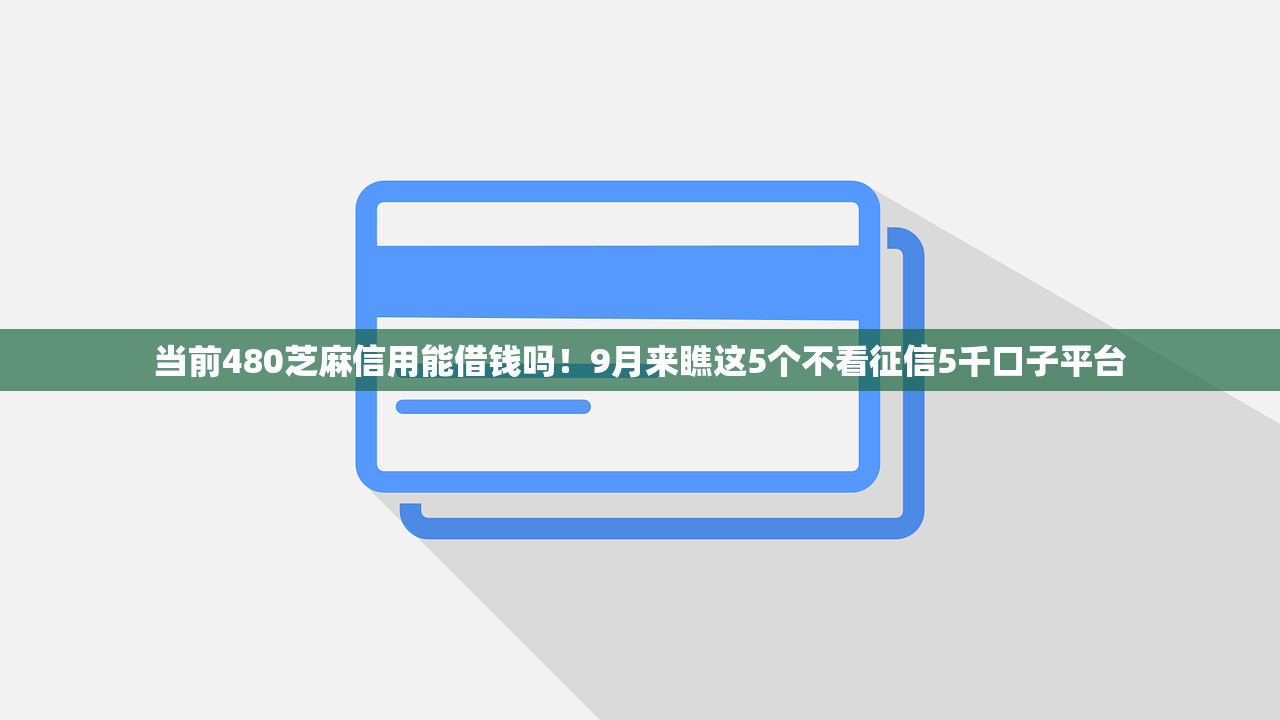 当前480芝麻信用能借钱吗！9月来瞧这5个不看征信5千口子平台