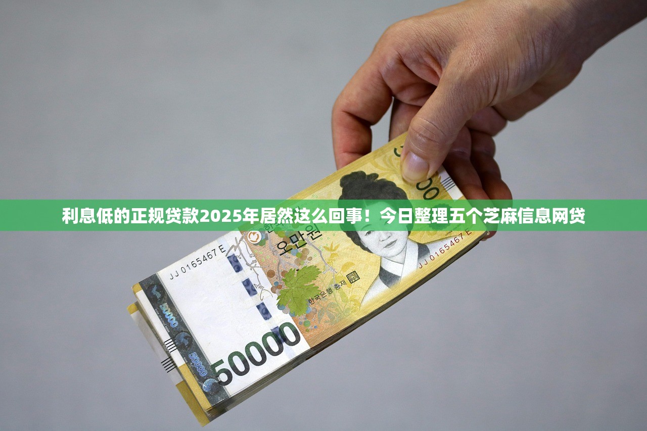 利息低的正规贷款2025年居然这么回事！今日整理五个芝麻信息网贷