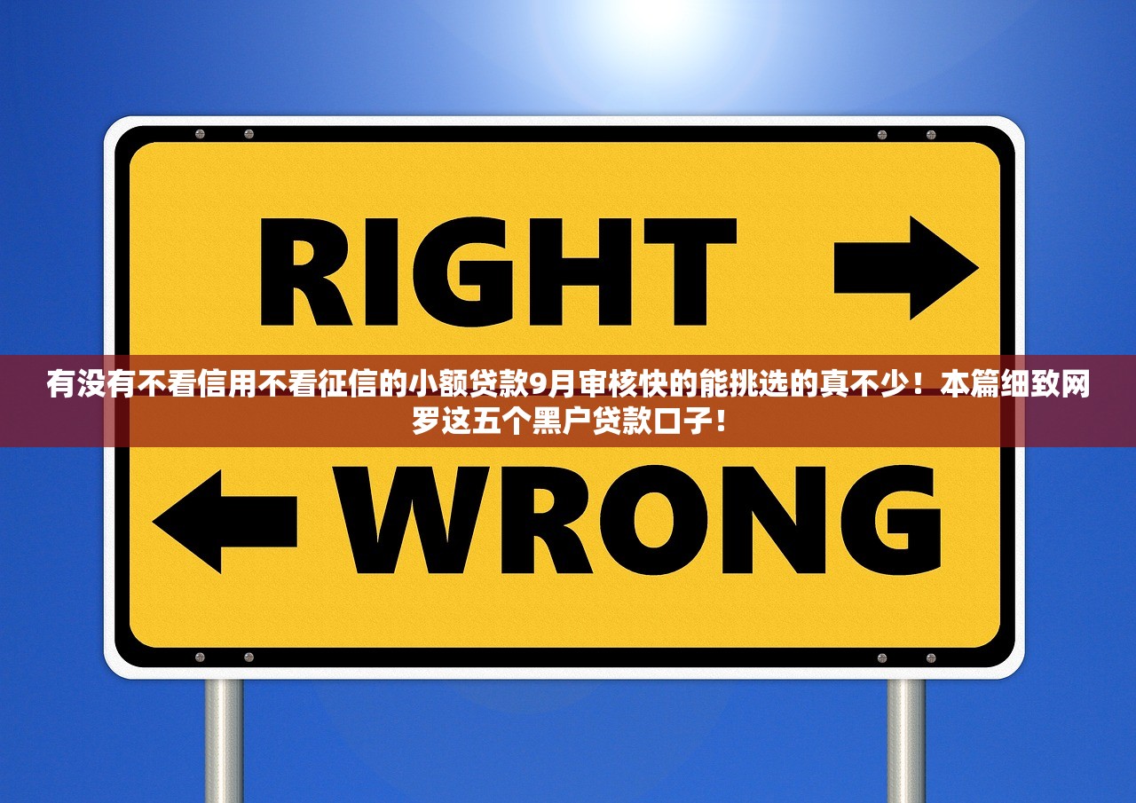 有没有不看信用不看征信的小额贷款9月审核快的能挑选的真不少！本篇细致网罗这五个黑户贷款口子！