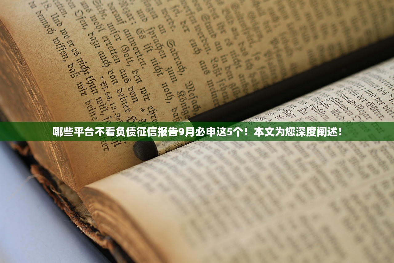 哪些平台不看负债征信报告9月必申这5个！本文为您深度阐述！