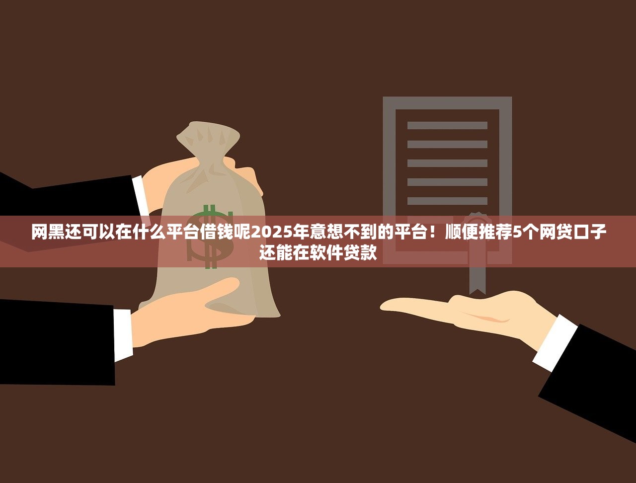 网黑还可以在什么平台借钱呢2025年意想不到的平台！顺便推荐5个网贷口子还能在软件贷款